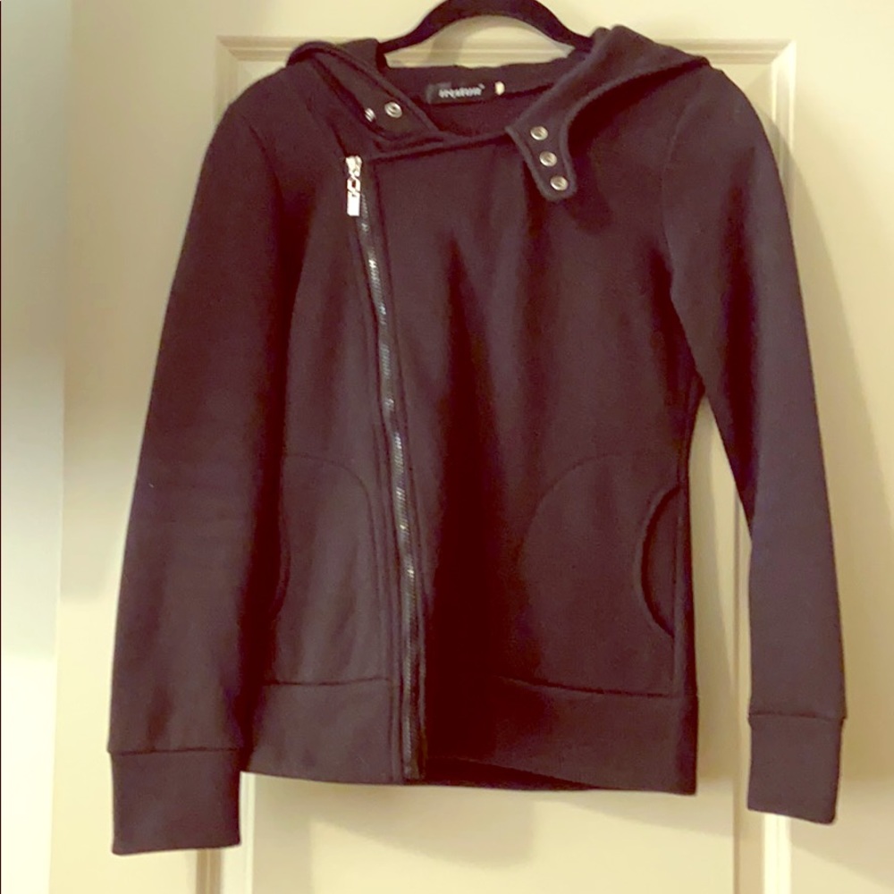 Inmur Black side zip up hoodie